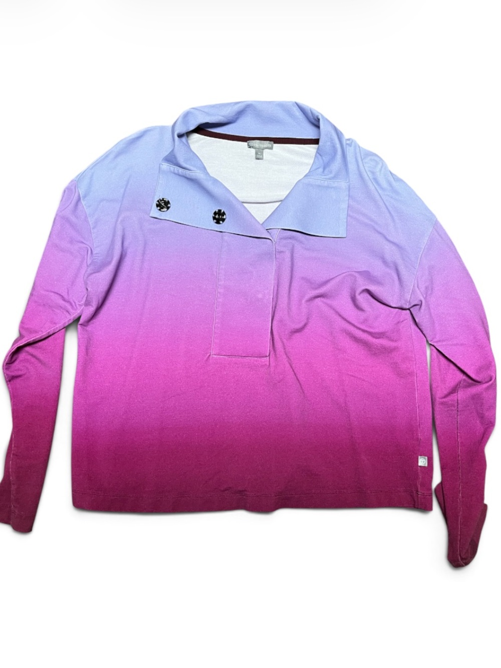Talbots Ombre Cowl-Neck Pullover Sweater in Lavender to Magenta